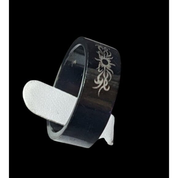 Black Stainless Steel Tribal Sun Design 316L Ring Size 10 1/2 - Picture 4 of 16